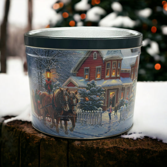 Popcorn Tin Dashing Through the Snow - 2-Gallon