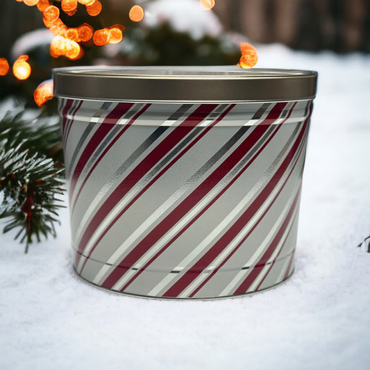 Popcorn Tin Candy Stripes- 2-Gallon